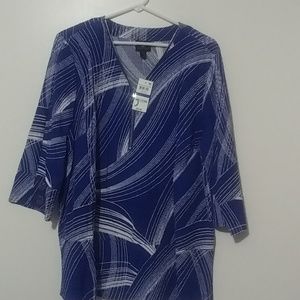 NWT ⚡ JM Collection Blouse Half Zip Dressy XL NEW!